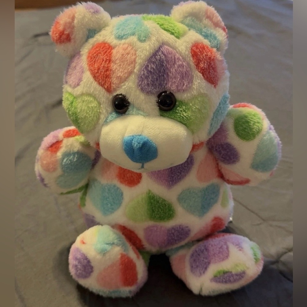 Animal Adventure Multicolor Hearts Teddy Bear Plush Stuffed Animal 2019